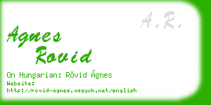 agnes rovid business card