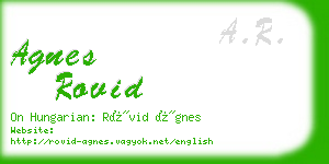 agnes rovid business card